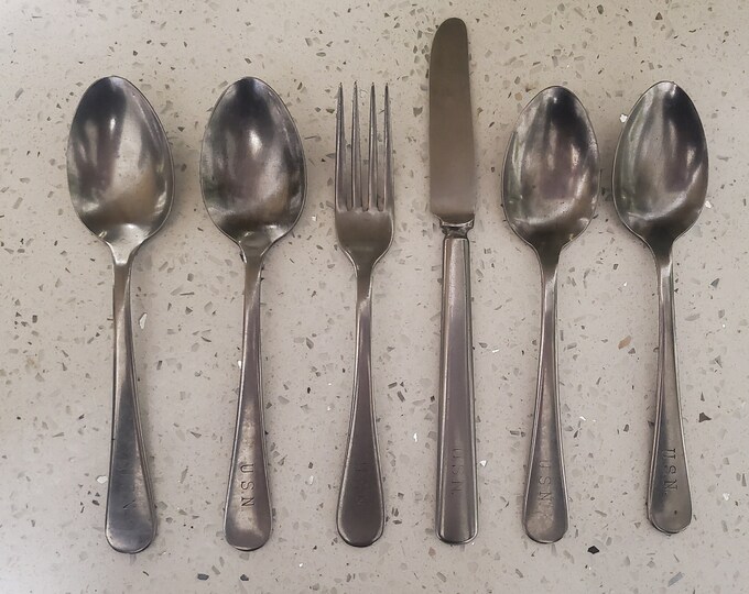 U.S.N. United States Navy Silverware Etsy