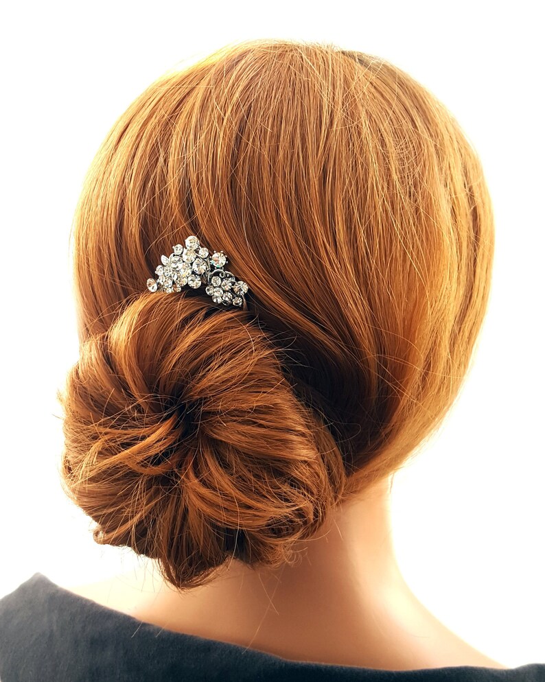 Flower Crystal Hair Stick Vintage Floral Design For Bun Classy Etsy