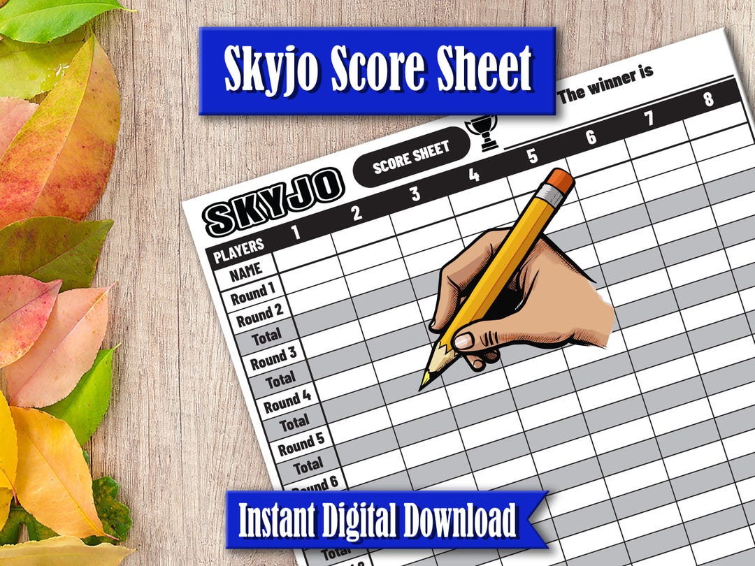 Skyjo Score Sheet Printable, Skyjo Score Card Template, Editable Score ...