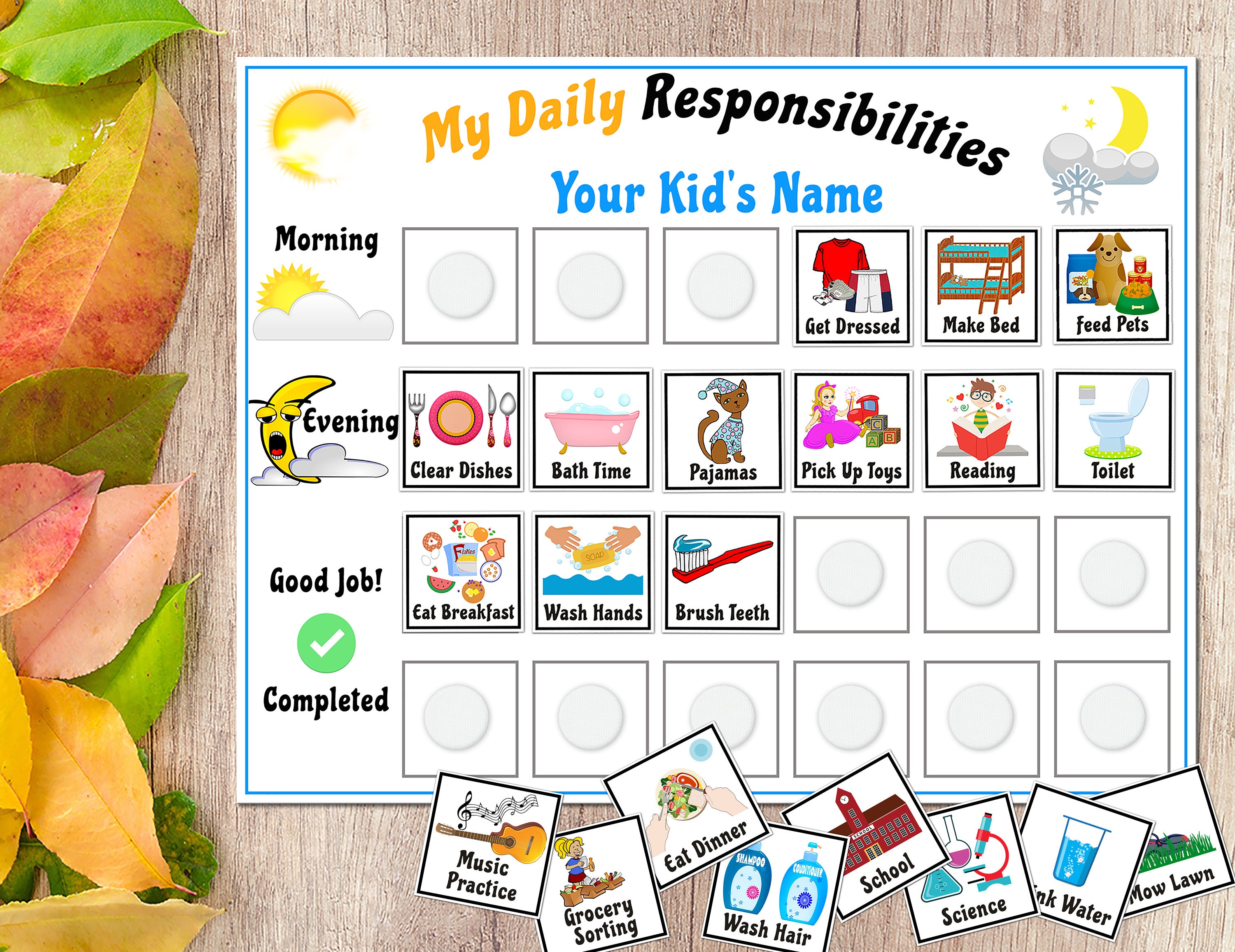 Visual Schedule Chore Chart Additional Icon Pack an Editable - Etsy