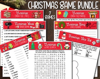 Printable Christmas Game Bundle | Perfect for Christmas Family Party Games | Christmas Trivia Activities