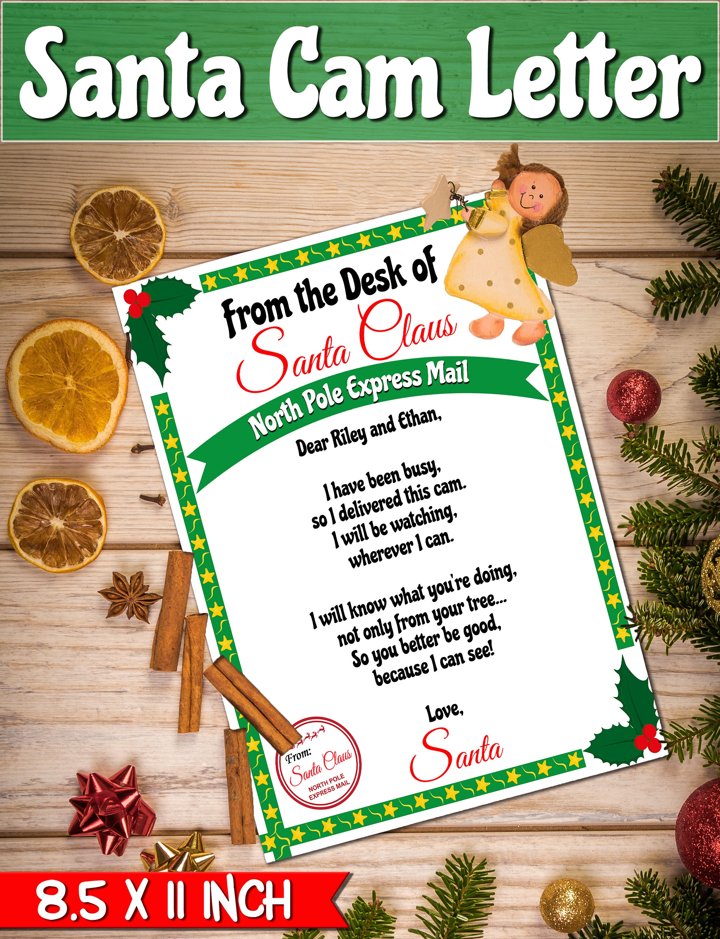 Santa Cam Letter Printable &amp; Editable Santa Claus Letter From the Desk ...
