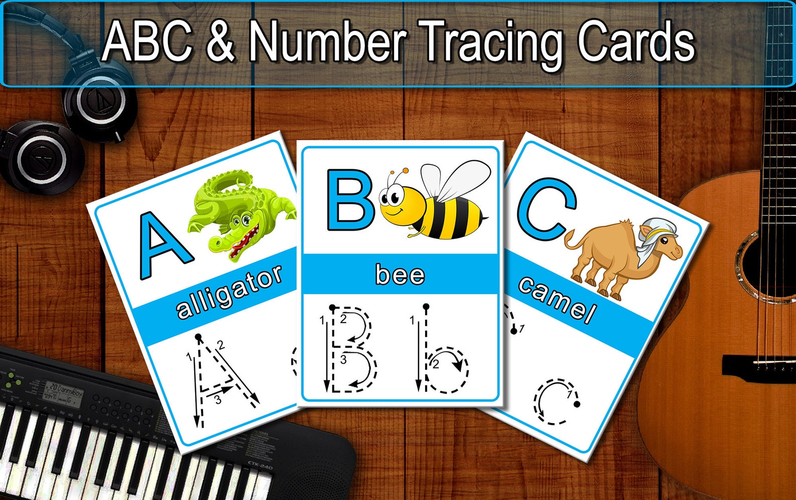 Alphabet Tracing Printable Flashcards: Preschool ABC - Etsy