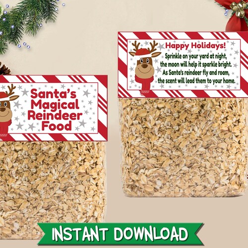 Magic Reindeer Food Christmas Treat Bag Topper Printable - Etsy