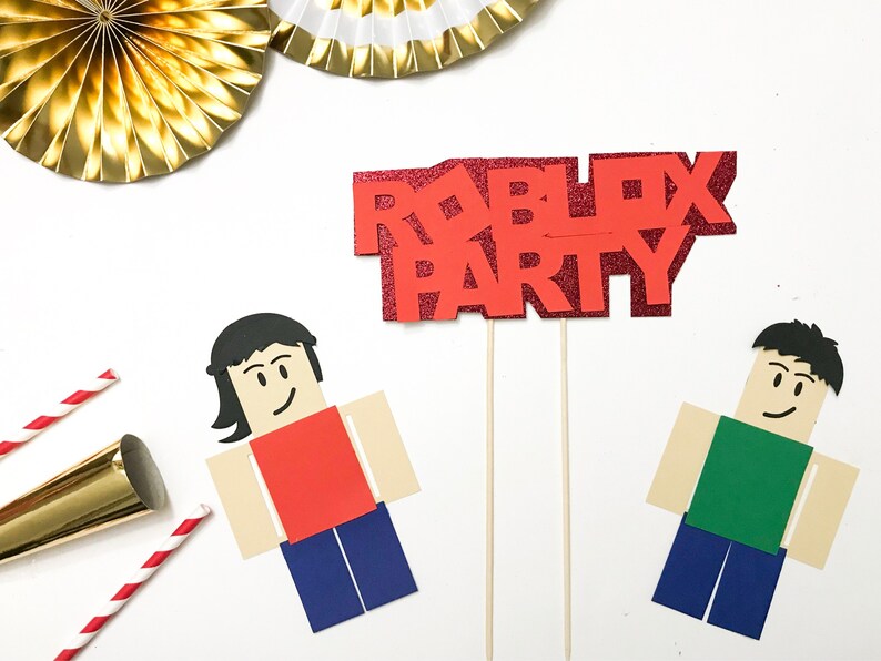 Roblox Cake Topper Roblox Birthday Party Decorations Roblox Avatar Cutouts Roblox Centerpieces Roblox Boy Birthday Roblox Inspired - 