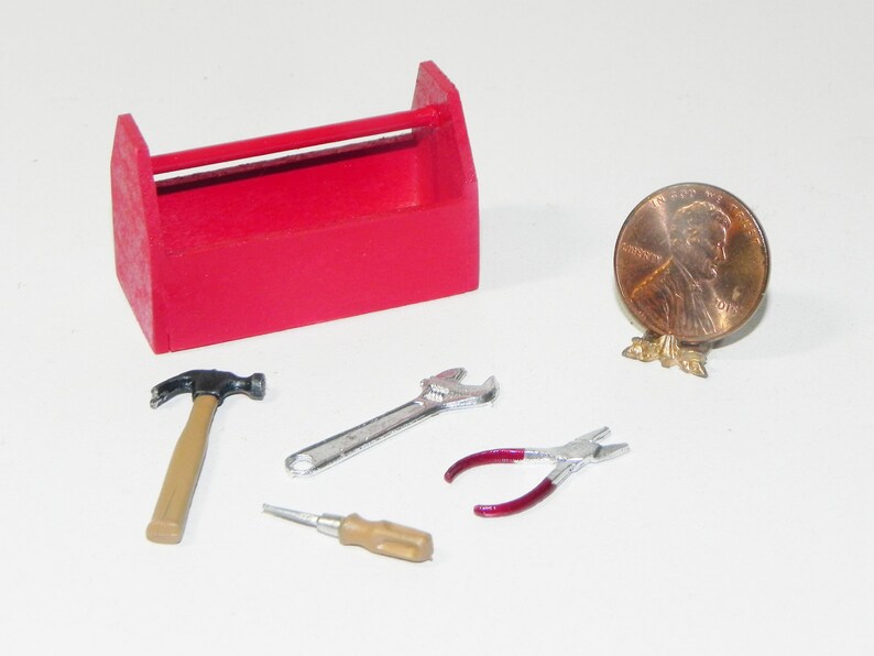 1:12 Dollhouse Miniature Tool Kit Metal Hammer Plier Scissor Screwdriver