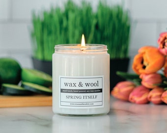 Spring Itself - 9oz Clear Jar Pure Soy Wax Candle with Lid