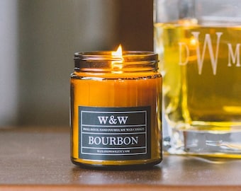 Bourbon - 9oz Amber Jar Pure Soy Wax Candle with Lid