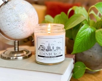 Edinburgh - 9oz Clear Jar Pure Soy Wax Candle with Lid