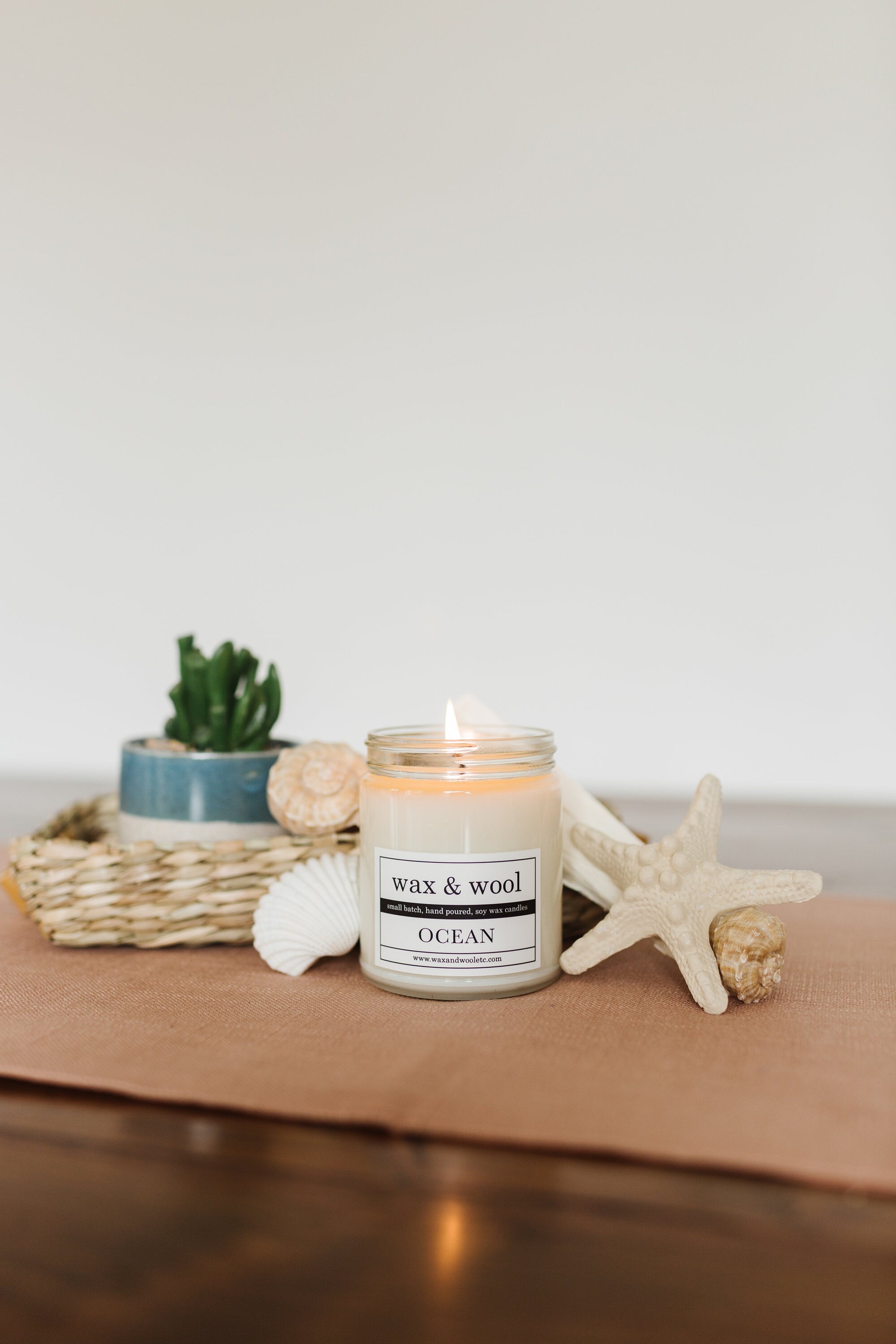 Ocean - 9oz Pure Soy Wax Candle in Clear Jar with Lid