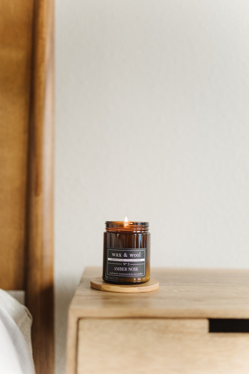 waxandwooletc No.3 Amber Noir Soy Wax Candle - Thumbnail 2