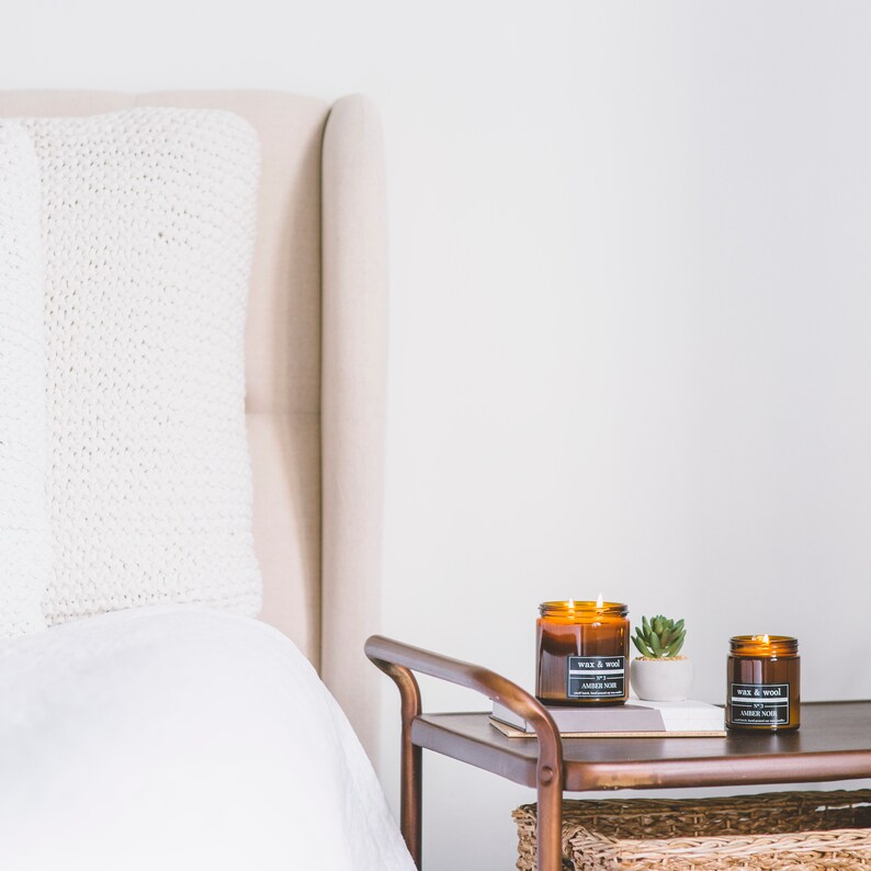 waxandwooletc No.3 Amber Noir Soy Wax Candle - Thumbnail 4