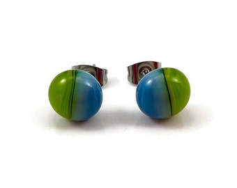 Fused Glass Earrings / Unique Jewelry / Gift for women / Handmade Jewelry / Made in Canada / Glass Jewelry / One of a kind / Stud