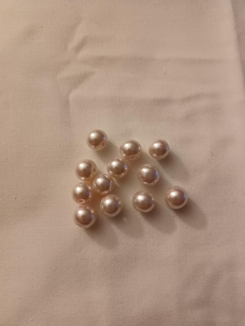 12 Baby Pink Glass Beads Etsy
