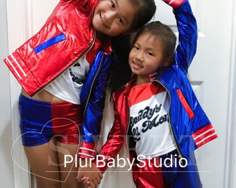 Harley Quinn Outift for Children and Teenagers, Harley Quinn girls Costume, Harley Quinn girls outift, Harley Quinn Halloween