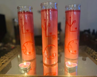 dressed and blessed 7 day candle for love and attraction