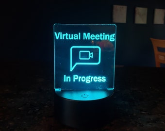 Virtual Meeting In Progress LED Light, Remote Controlled Office Desk Lamp