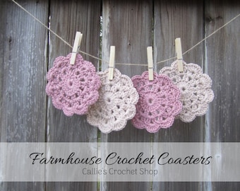 Crochet Coasters (Set of 4)/Kitchen & Home Decor/Handmade Drink Coasters/Beverage Coasters