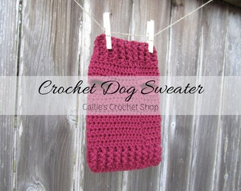Dog Sweater/Dog Jacket/Crochet Sweater/Dog Accessories/Dog Clothes/Red Dog Sweater/Purple Dog Sweater