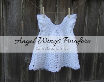 Infant Dress/Baptism Dress/Girl Pinafore/Crochet Dress/Crochet Pinafore/White Dress/Baby Dress/Baby Clothes