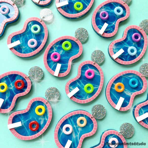 Swimming Earrings Etsy