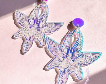 Biblically Accurate Angel Earrings, Seraphim Acrylic Earrings, Coquette, Punk Religious Jewelry, Christian Art History, Laser Cut