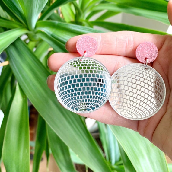 Orecchini A Sfera Disco Ball Vintage – Orecchini Pendenti A Specchio Per Donna, Ideali Per Feste A Tema Anni 70 E 80