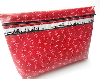 Ancre de Hambourg sacs toile cirée rouge skyline