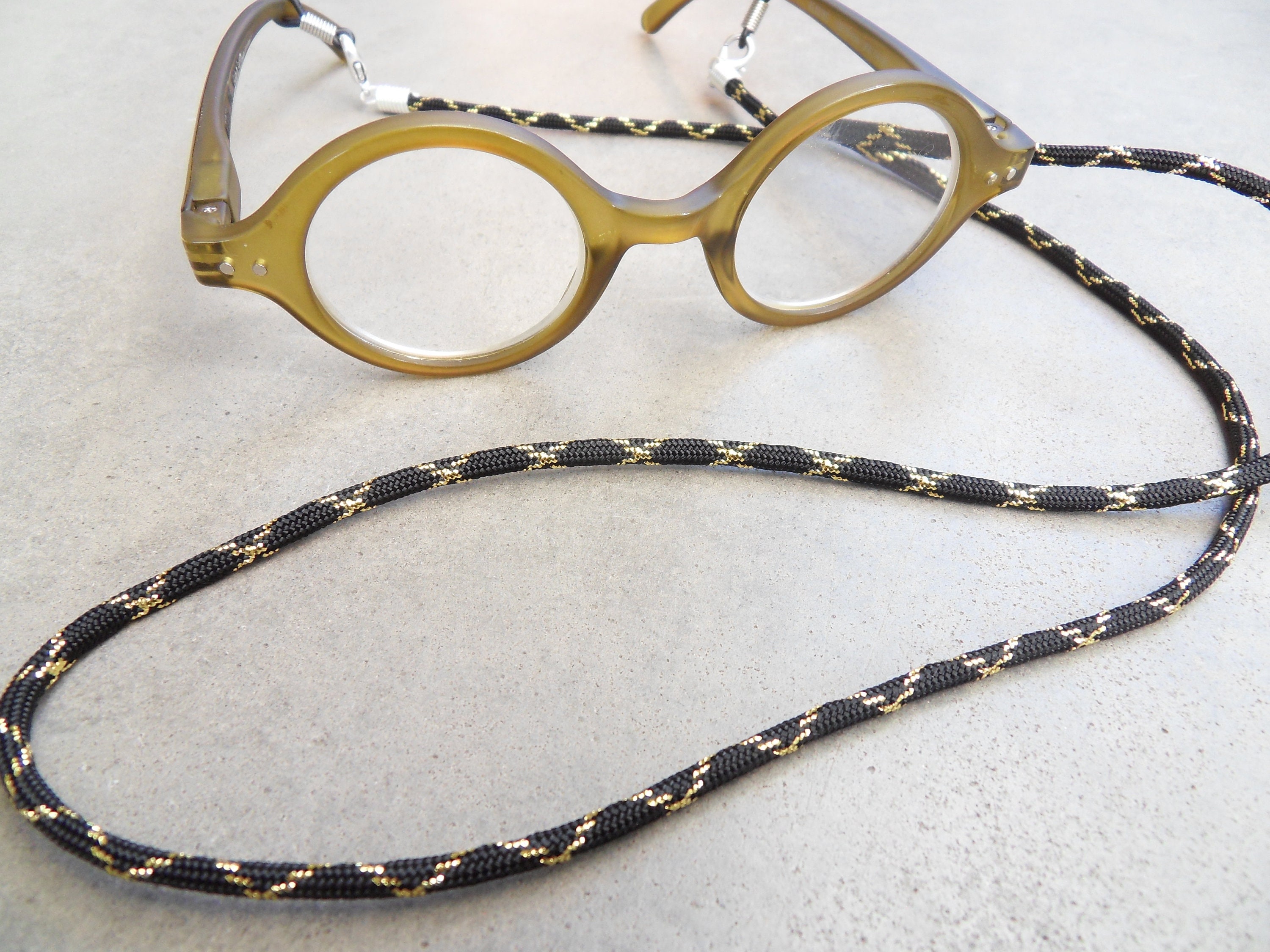 Eyewear Chain, Eyewear Band, Mask Band, Paracord Black Gold Etsy UK