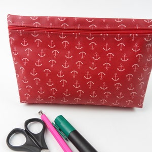 Kosmetiktasche Rot ANKER Wachstuch