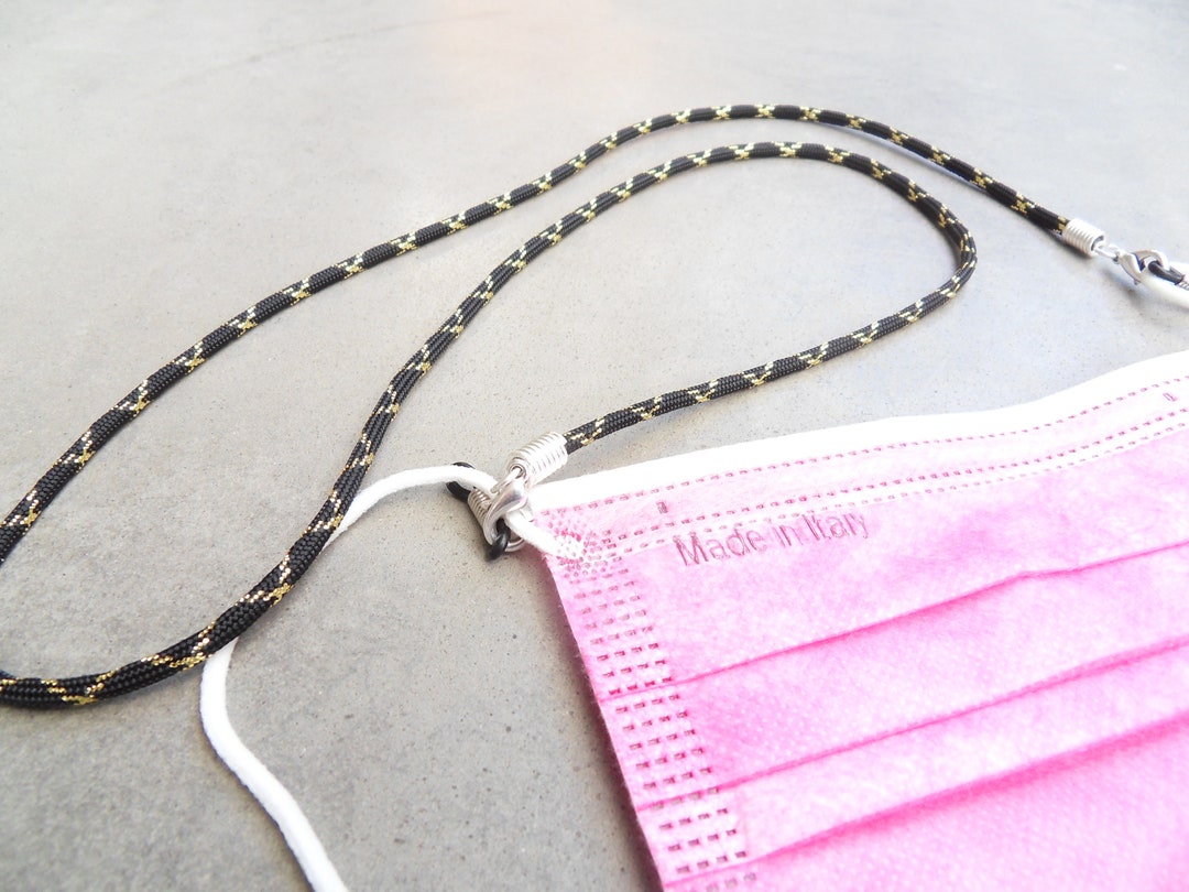 Eyewear Chain, Eyewear Band, Mask Band, Paracord Black Gold Etsy UK