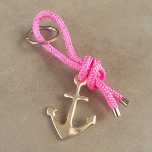 Keyring PPM Seil Schlüsselanhänger NEONPINK Anker maritim