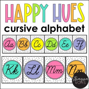 Cartazes de alfabeto cursivo, gráfico de alfabeto cursivo, alfabeto cursivo brilhante