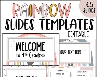 Boho Rainbow Powerpoint and Google Slides™ Templates for Teachers