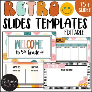 Retro Groovy Powerpoint and Google Slides™ Templates for Teachers