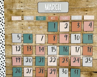 Boho Classroom Calendar Kit: Neutral Decor, Editable PowerPoint