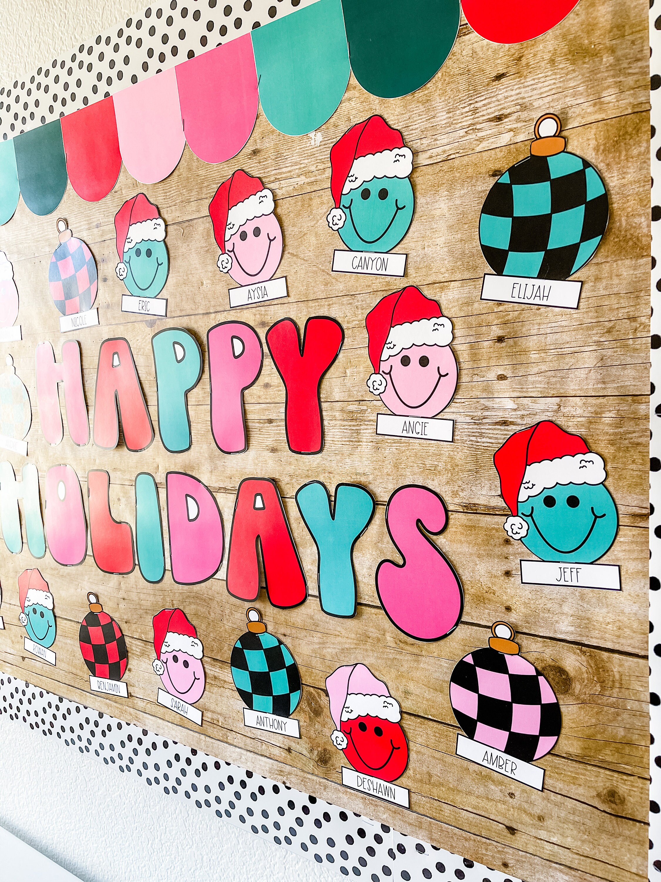 Christmas Bulletin Board Kit Retro Holiday Bulletin Board Etsy