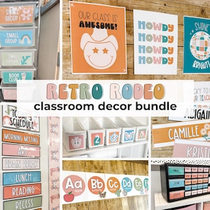 Classroom Decor Bundle Western - Classroom Decor Theme - Boho - Retro Rodeo Classroom Decor