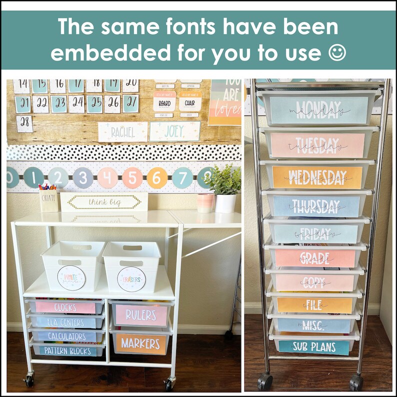 Modern Calm Colors Classroom Decor Modern Calm Colors Etsy