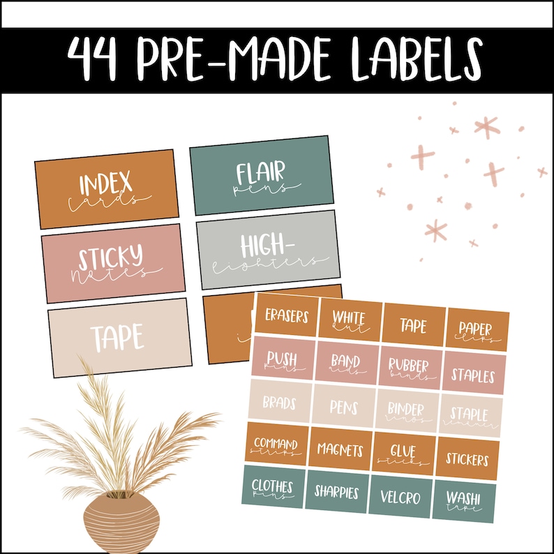 Boho Teacher Toolbox Labels, Neutral Teacher Toolbox Labels image 4