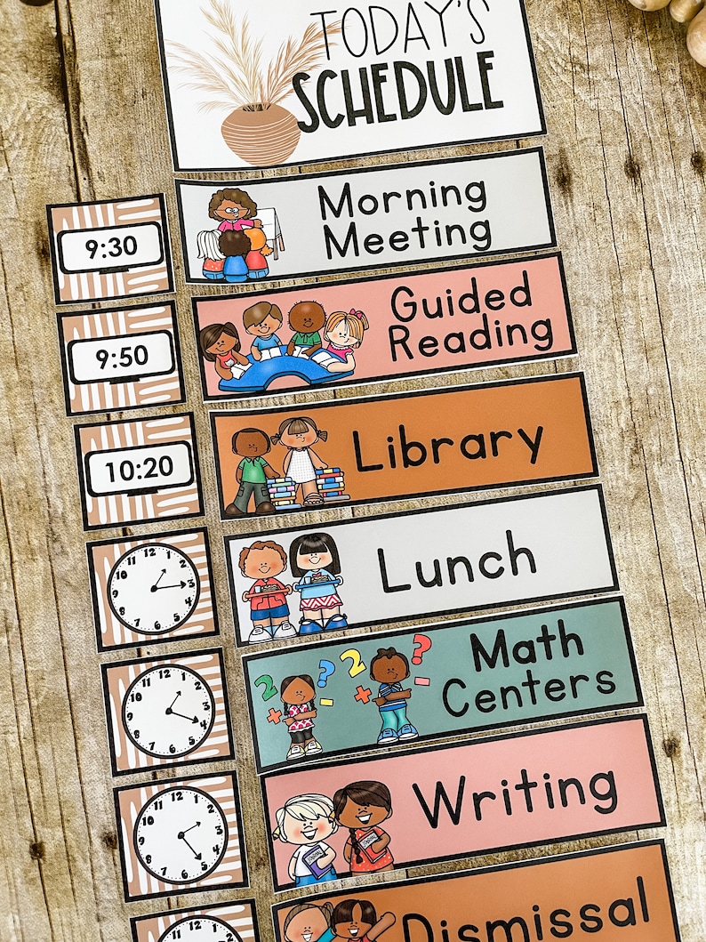 Boho Classroom Schedule Template Editable Etsy