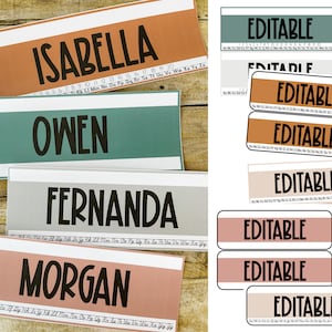 Neutral Classroom Nametags - Boho Classroom Desk Nametags