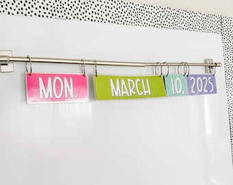 Flip Calendar Classroom, Bright Flip Calendar, Happy Hues Classroom Decor
