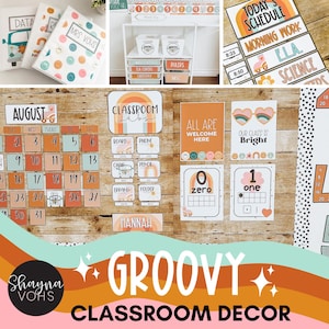 Retro Classroom Decor Bundle, Retro Classroom Theme, Groovy Classroom Decor, Groovy Classroom Theme