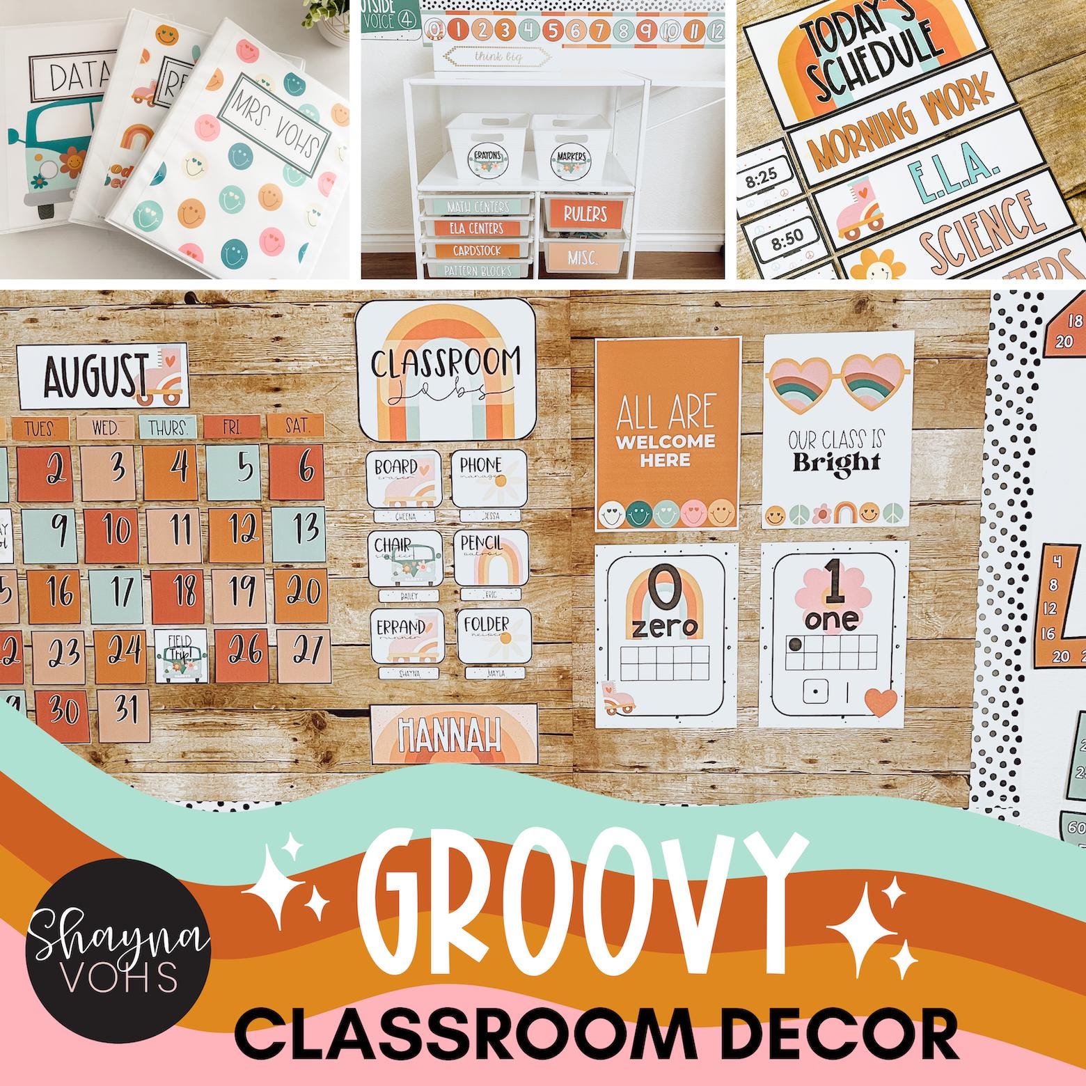 Retro Classroom Decor Bundle, Retro Classroom Theme, Groovy Classroom Decor, Groovy Classroom Theme