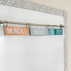 Flip Calendar Classroom and Calendar Bulletin Board, Calming Classroom Decor, Pastel Classroom Decor