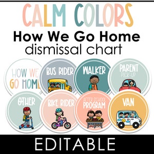 Como vamos para casa Modelo de gráfico, gráfico de dispensa, decoração de sala de aula com cores calmas, decoração de sala de aula calmante, decoração de sala de aula em tons pastel
