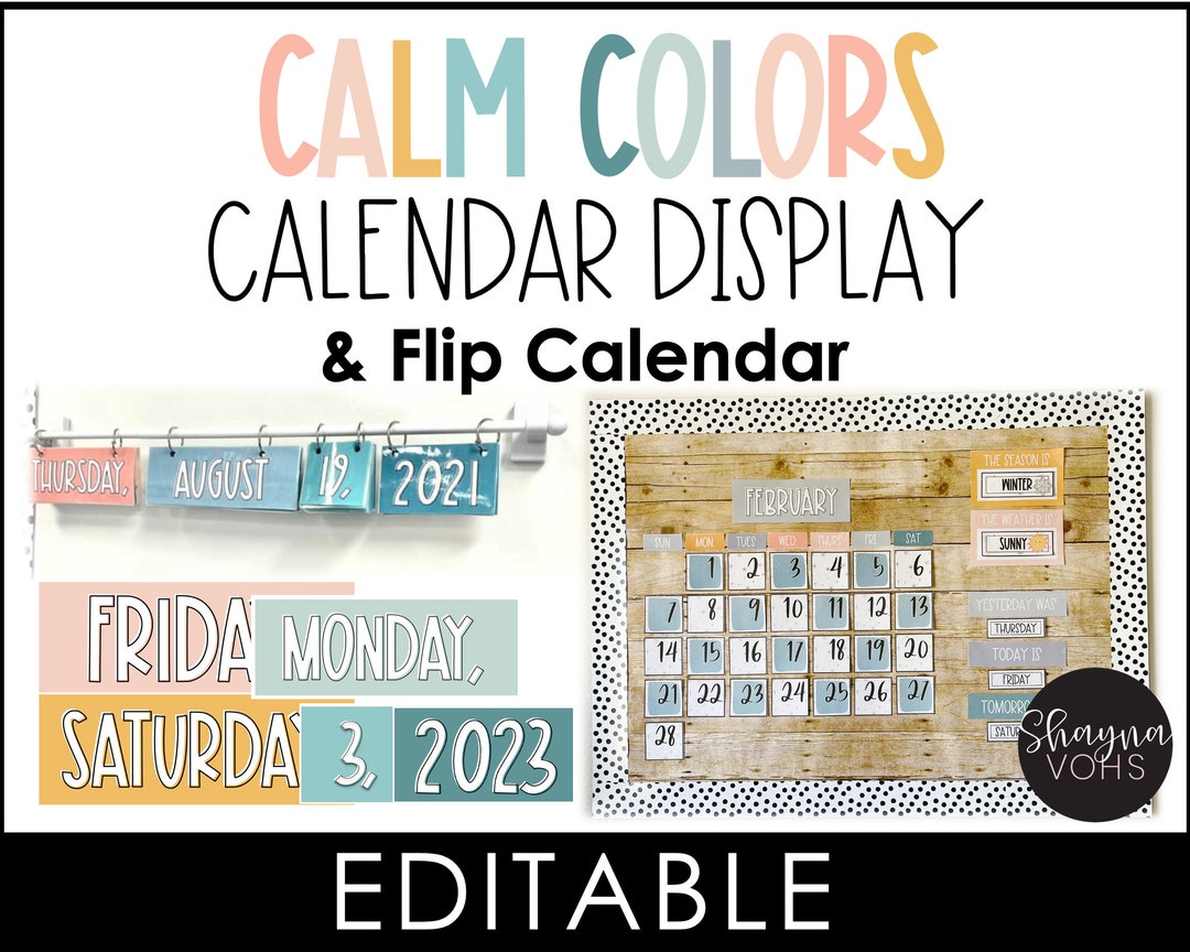 Flip Calendar Classroom and Calendar Bulletin Board Etsy
