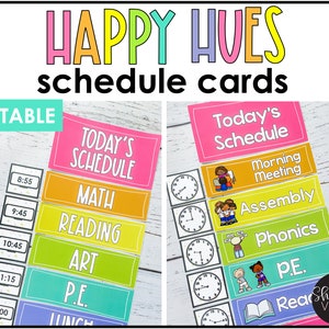Klassenzimmer-Zeitplankarten, visueller Stundenplan, täglicher Stundenplan