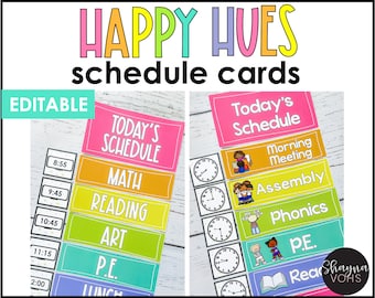 Classroom Schedule Cards, Visual Schedule, Daily Schedule